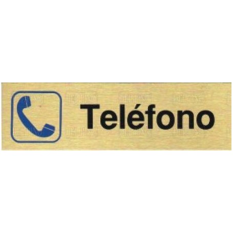 Aluminio oro serigrafiado, texto: Servicios Medida de 150x45 mm