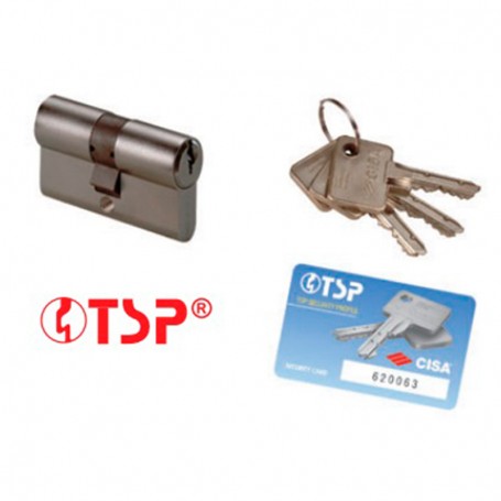 Características técnicas:<br>• Sistema patentado Cisa<br>• Llave protegida por una marca de forma<br>• Tarjeta de seguridad: dup
