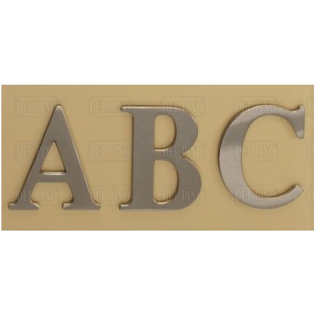 Letras y numeros para clavar en plateado (niquel mate) de 180 mm de alto