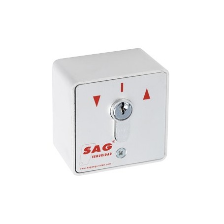 Caja superficie de dos contactos: hombre presente<br>Incluye bombillo europefil, llave de serreta