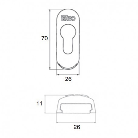 Escudo de seguridad de zamak, para cilindro de perfil europeo